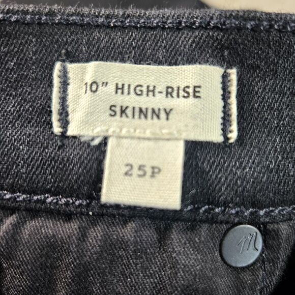 New Madewell Black Jeans Size P25 10" High Rise Skinny 5 Pocket Design - Picture 5 of 11
